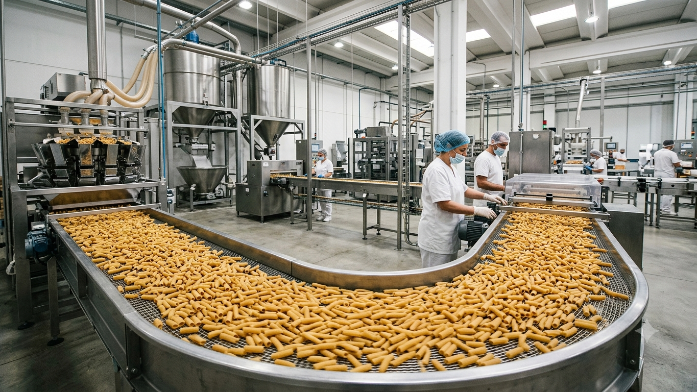 Un convoyeur dans une usine agroalimentaire