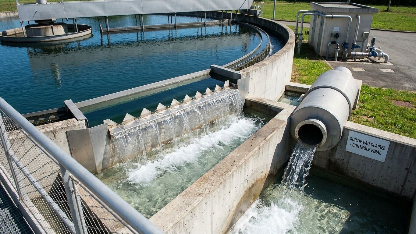 Sortie finale d'un bassin d'épuration
